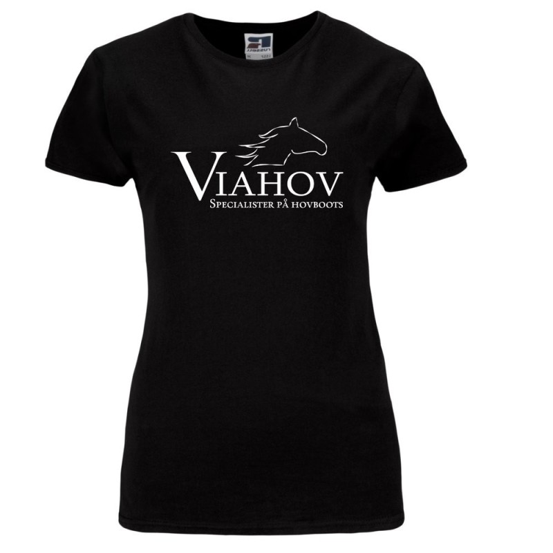 Viahov Dam T-shirt med brösttryck